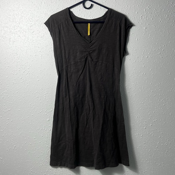 Lole Heather Grey Twist Knot Bodice Babydoll Casual Dress Medium Organic Cotton - Picture 1 of 10
